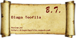 Blaga Teofila névjegykártya